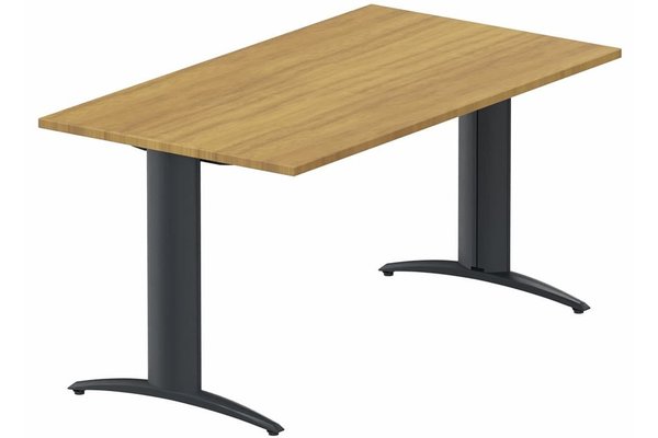 TABLES COMPOSABLES - Module départ - Module départ L120xP80cm pour table composable pied "i", Plateau : Noyer / Piétements : Anthracite
