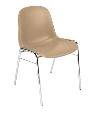VISITEURS ET FONCTIONNELS - 4 Pieds - ALPHA chaise coque polypropylène coloris beige