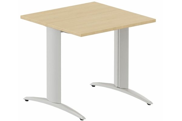 TABLES DE FORMATION - Composables piétement "i" - Module départ L80xP80cm pour table composable pied "i", Plateau : Chêne (CE) / Piétements : Aluminium
