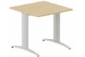 Module départ L80xP80cm pour table composable pied "i", Plateau : Chêne (CE) / Piétements : Aluminium
