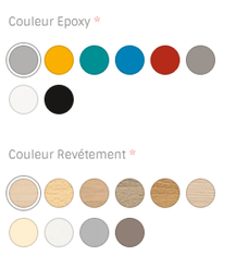 SCOLAIRE - Se Reunir - Table rabattable ÉCLIPSE plat. ép.24 mm strat. chant bois pièt. époxy - 180x70 cm - T3 à T6