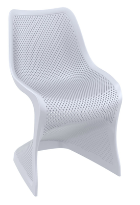 POLYPROPYLENE - CHAISES  - ST TROP-Chaise design en polypropylène ajourée renfoncée en fibre de verre -Finition gris clair (PGC)