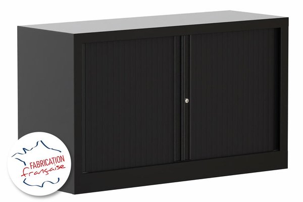 ARMOIRES A RIDEAUX - Largeur 120 cm - Armoire à rideaux H69,5xL120cm 1 tablette coffre noir/rideaux noir - sur délai