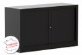 Armoire à rideaux H69,5xL120cm 1 tablette coffre noir/rideaux noir - sur délai