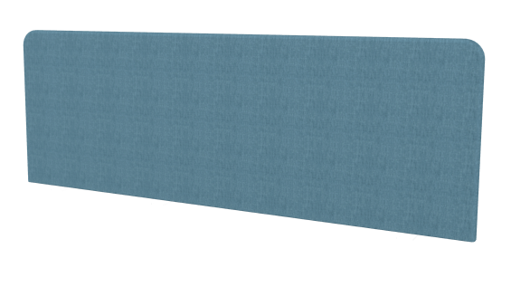 PANNEAUX ECRANS POUR BUREAU DROIT SOLO - Pour bureaux largeur 160 cm - Panneau-écran frontal super acoustique pour poste seul Longueur 160cm. Hauteur 59.5 / 53cm Pinces Blanches Tissu Berta Bleu