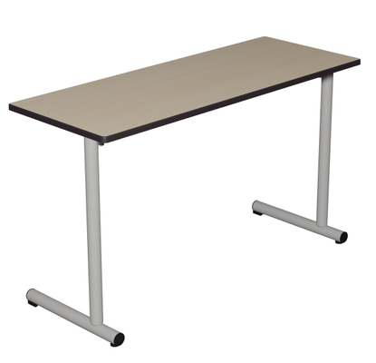 SCOLAIRE - Apprendre - Table TAGE plat. ép.21 mm strat. chant polyuréthane pièt. époxy - 130x50 cm - T5