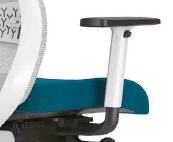 FAUTEUILS - ACCOTOIRS - ACCOTOIRS 2D-Accotoirs gris clair pour smooth mesh / tissu / mistral réglables en hauteur sur 80mm, écart enre les accotoirs de 70mm
