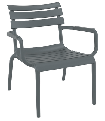 POLYPROPYLENE - CHAISES  - Fauteuil de jardin SQUARE avec accotoirs - 1 place - Coloris Anthracite