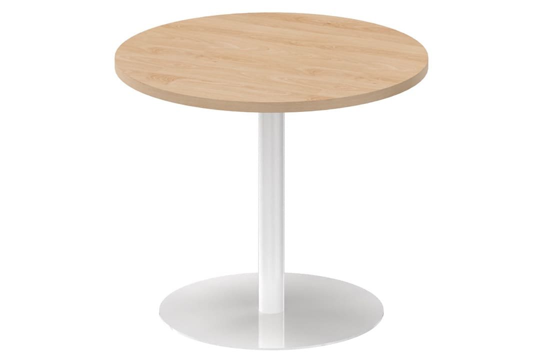 Table ronde diamètre 90cm sur pied colonne hêtre /blanc