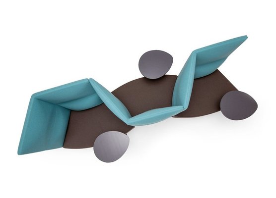 CANAPES - Modulable - Pull - configuration 1 - dossier à 2 niveaux, hauteur : 113 cm - finitions à définir