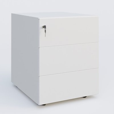 CAISSONS  - Mobiles - Caisson sur roulette 3 tiroirs blanc RAL 9010