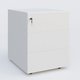Caisson sur roulette 3 tiroirs blanc RAL 9010