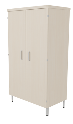 SCOLAIRE - Se Reposer - Armoire DANAÉ SIGNATURE 2 portes 1/2 penderie et lingerie méla. pièt. époxy - L103xP65xH180 cm - Gris RAL 9006