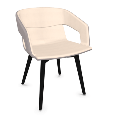 FAUTEUILS/POUFS - 4 pieds bois - MELODY fauteuil 4 pieds bois frêne teinté noir