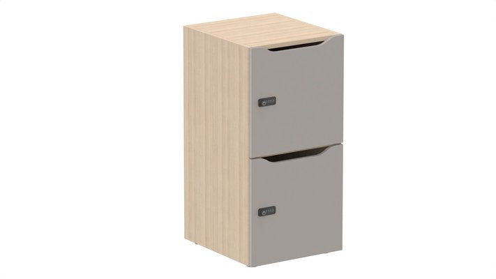CASIERS - 2 cases - Meuble à cases H.92xL.45xP.50cm - 2 cases H43cm. portes avec découpe en partie haute. serrure à code