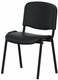 Joker + - Chaise piétement 4 pieds laqué noir (Noir).Assise et dossier tissu Vinyle V1 Noir (VNA)
