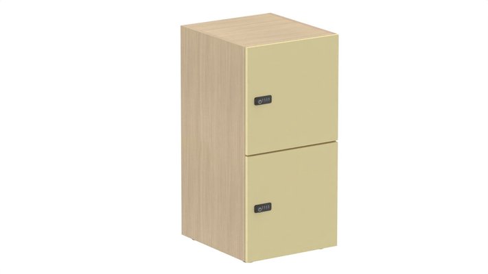 CASIERS - 2 cases - Meuble à cases H.92xL.45xP.50cm - 2 cases H43cm. portes pleine. serrure à code
