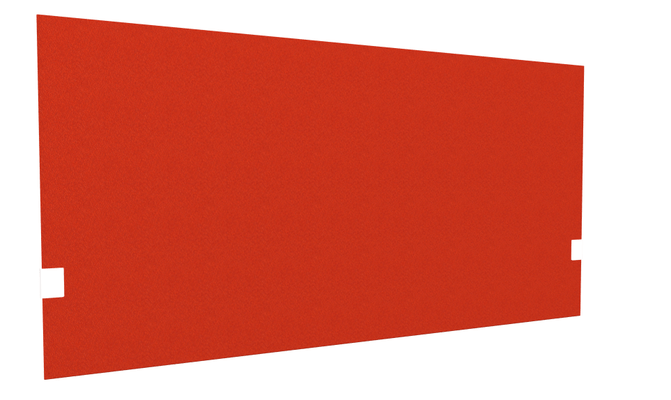 PANNEAUX ECRANS POUR BUREAU DROIT SOLO - Pour bureaux largeur 140 cm - SECRET Panneau-écran acoustique H74cm pour poste solo L.140cm. 2 faces tissu LUCIA coloris rouge. pinces de fixation réglables en hauteur coloris aluminium