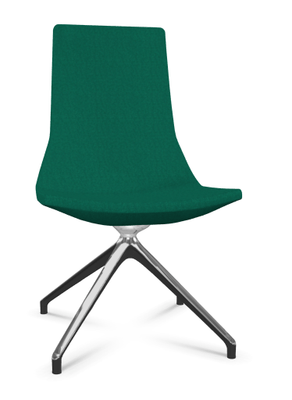 DIRECTION - Visiteurs - KI chaise de conférence haut dossier. piétement 4 branches en aluminium poli