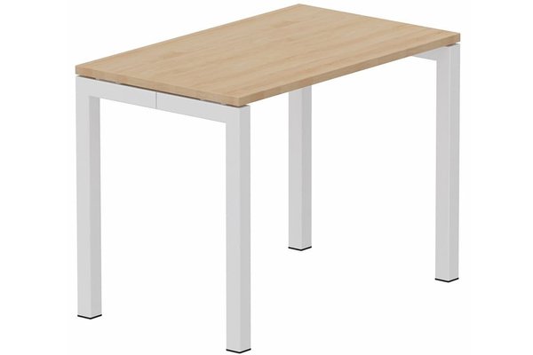 TABLES DE FORMATION - Composables piétement "Arche" - Module composable pied arche L.120xP.60cm, départ, plateau hêtre, structure blanc