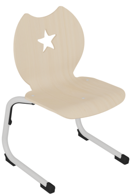 SCOLAIRE - Decouvrir - Chaise GIPSY II coque Étoile bois teinté pièt. alu époxy - T1