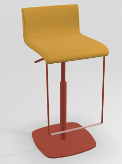 CHAISES ET TABOURETS - Réglables en hauteur - COCKTAIL Tabouret -Finitions : MOSAIC YELLOW (M310) / PIETEMENT EPOXY : structure coloris ROUGE MAT (EP39)