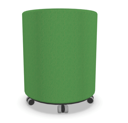 FAUTEUILS/POUFS - Poufs - Tam-Tam Pouf rond diamètre 40 cm avec base en mélaminé noire avec roulettes finition synergy vert