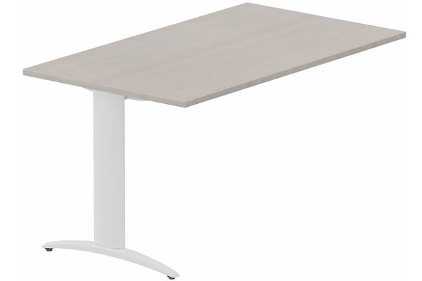 TABLES DE FORMATION - Composables piétement "i" - Module composable pied i, L.120xP.80cm, suivant, plateau acacia, structure blanc, plateau acacia, structure blanc