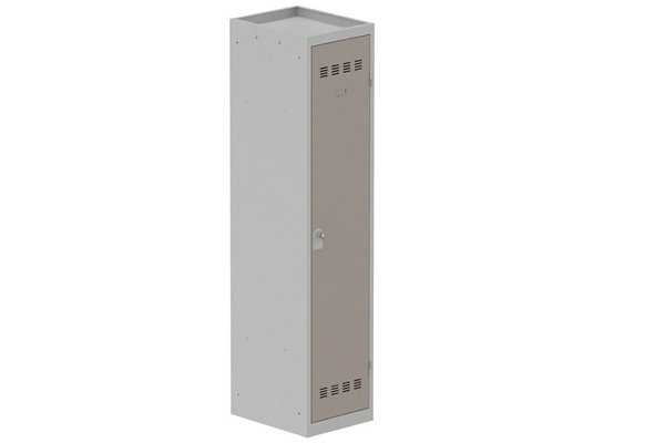 [Pas de famille] - [Pas de sous famille] - Vestiaire industrie salissante 1 porte (fermeture cadenas) H180xL40xP50cm coffre gris clair/ porte(s) basalte
