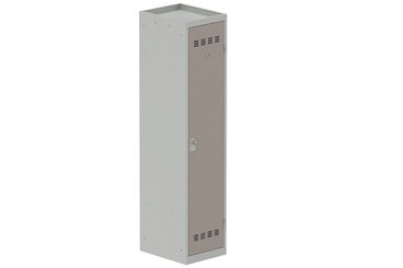 [Pas de famille] - [Pas de sous famille] - Vestiaire industrie salissante 1 porte (fermeture cadenas) H180xL40xP50cm coffre gris clair/ porte(s) basalte