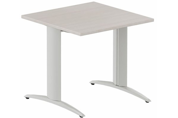 TABLES DE FORMATION - Composables piétement "i" - Module composable pied i, L.80xP.80cm, départ, plateau acacia, structure aluminium, plateau acacia, structure aluminium