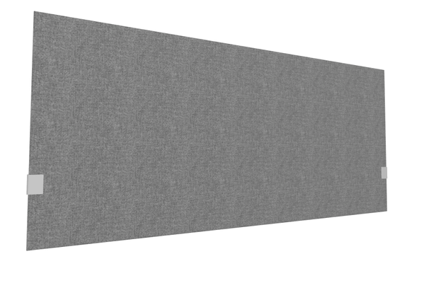 PANNEAUX ECRANS POUR BUREAU DROIT SOLO - Pour bureaux largeur 160 cm - SECRET Panneau-écran acoustique H74cm pour poste solo L.160cm. 2 faces tissu STEP coloris gris clair chiné. pinces de fixation réglables en hauteur coloris aluminium