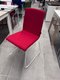 Chaise DIANE hauteur d'assise 46 cm structure blanche assise tissu rouge