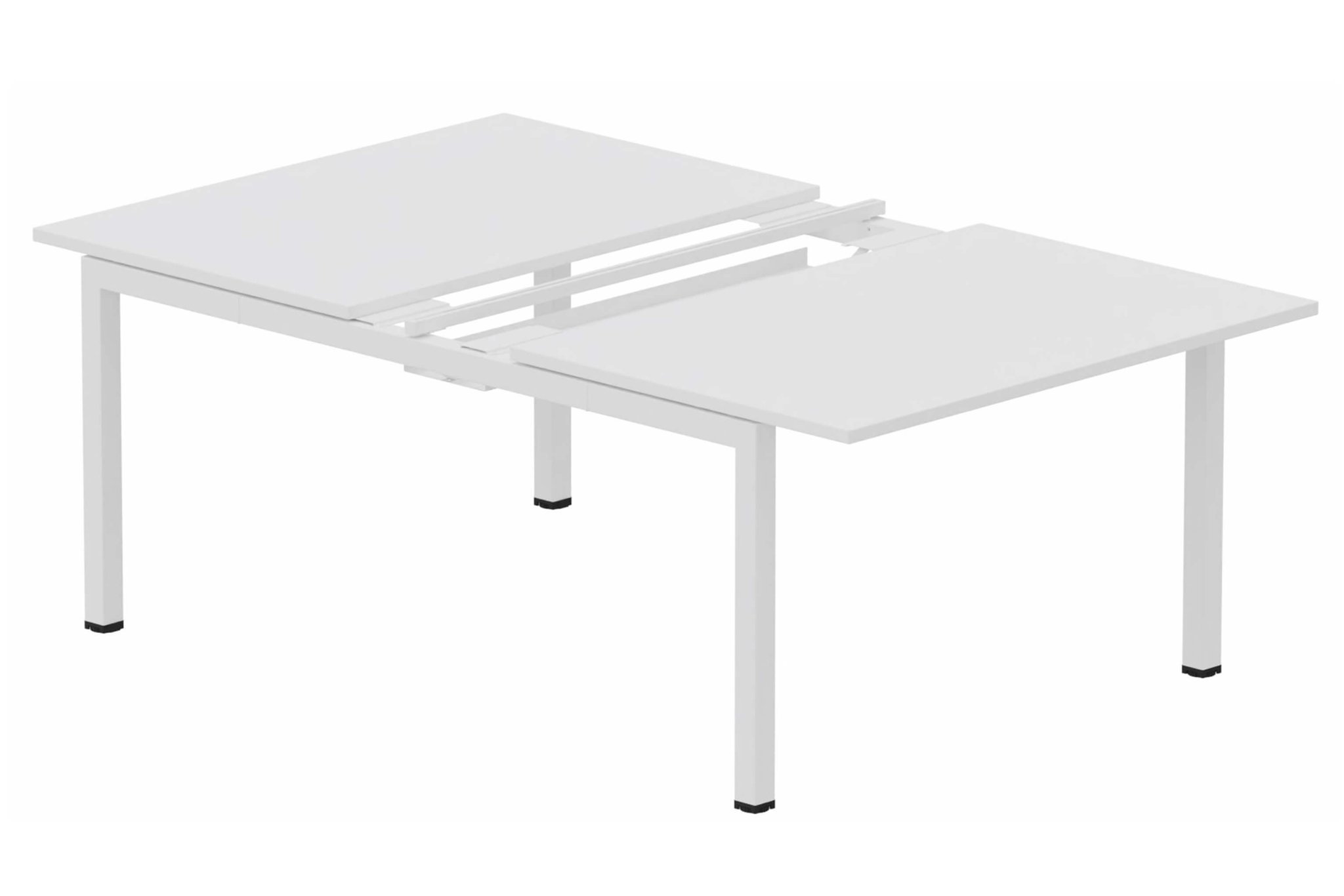 K3 Bench départ 2 plateaux coulissants 180x80cm encombrement 180x165cm blanc/blanc - sur délai