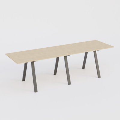 [Pas de famille] - [Pas de sous famille] - Table Keops Métal 400x120 cm de profondeur et hauteur 109 cm . Plateau épaisseur 25mm.