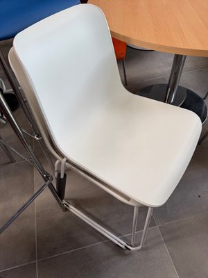 DESTOCKAGE - Sièges & Fauteuils - Lot de 2 chaises coque polypro blanche avec piétement filaire blanc