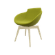 Coco - Fauteuil 4 pieds bois naturel (W1). Tissu Int Step Vert (L08) - Tissu Ext Step Vert (L08)