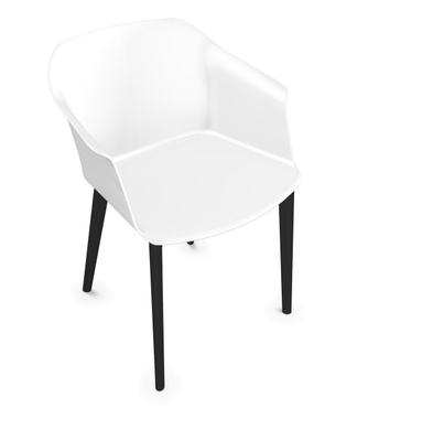 VISITEURS ET FONCTIONNELS - 4 Pieds - FASHION chaise 4 pieds polypropylène. assise H45.5cm. Sans placet d'assise.. Assise vieux blanc. piétement nylon 4pieds noir