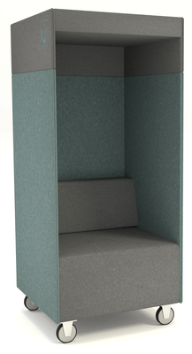 ALCOVE ACOUSTIQUE - Phones Boxes - Phonebox acoustique permet de passer les appels sans gêner les autres, coloris gris foncé et bleu clair
