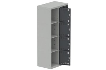 VESTIAIRES MULTICASES - 2 Colonnes - Vestiaire multicases, 2 colonnes L.80cm/8 cases, coffre gris clair/portes anthracite