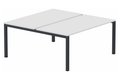 k3 - Bench départ 2 Plateaux fixes 180x80 (encombrement P165xL180cm) -Finitions : PLATEAUX: BLANC (BL) / PIETEMENTS: ANTHRACITE (AN ) / 