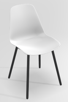 CHAISES ET TABOURETS - Pour tables standards, ht 75 cm, piétement 4 pieds - PETALE Chaise L.44xP.53.5xH.80.5cm-hauteur assise 47cm