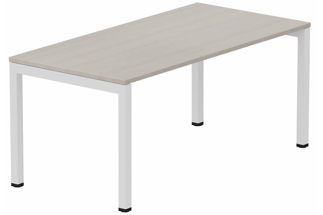 Module composable pied arche L.140xP.80cm, départ, plateau acacia, structure blanc