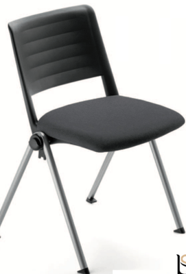 POLYPROPYLENE - CHAISES  - LEO Chaise 4 pieds, époxy coloris noir
