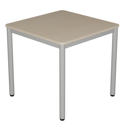 SCOLAIRE - Apprendre - Table CARÉLIE mobile plat. ép.21 mm strat. chant ABS arrondis pièt. époxy - 80x80 cm - T6