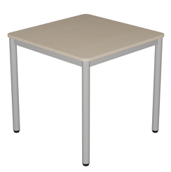 SCOLAIRE - Apprendre - Table CARÉLIE mobile plat. ép.21 mm strat. chant ABS arrondis pièt. époxy - 80x80 cm - T6
