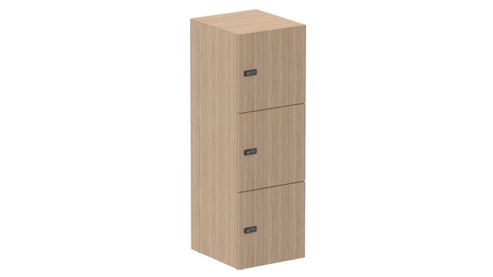 CASIERS - 3 cases - Meuble à cases H.137xL.45xP.50cm - 3 cases H43cm. portes pleine. serrure à code