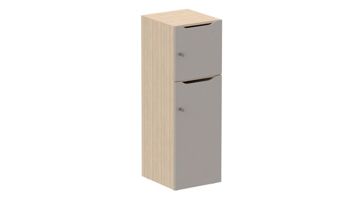 CASIERS - 2 cases - Meuble à cases H.137xL.45xP.50cm - 2 cases : 1 x H86cm (en bas) + 1 x H43cm. portes avec découpe en partie haute. serrure à clé