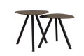 TRIUM Table basse forme triangulaire L.50xP.50xH.40cm + TRIUM Table basse forme triangulaire L.50xP.50xH.45cm, noir