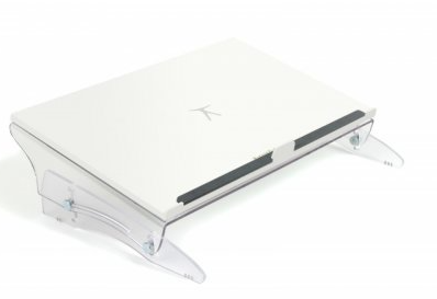 ERGONOMIE - Supports Pc Portable/Porte Documents - Porte-documents XXL, multifonctionnel, réglage sur 7 positions, espace pour clavier, L.52xP.38xH.11cm, acrylate blanc